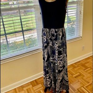 Navy and White Maxi dress